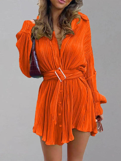 'Amara' Button Up Dropped Shoulder Shirt Dress - Celes Fashion